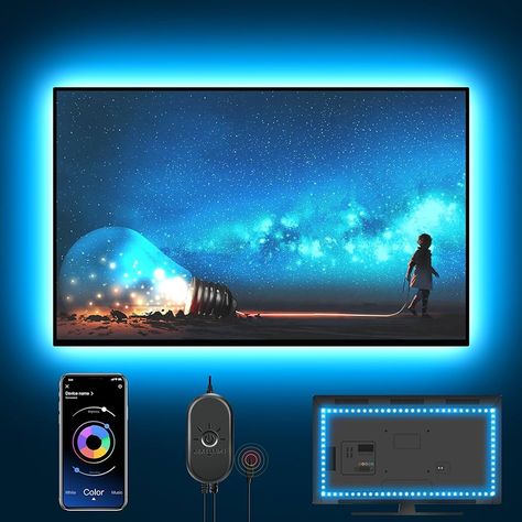 Amazon.com: Nexillumi LED Lights for TV, 13.2ft TV LED Backlight for 32-65 Inch, RGB LED Strip Lights Behind TV, APP Remote Control Music Sync TV Led Lights for Bedroom : Tools & Home Improvement Lights Behind Tv, Tv Led Lights, Tv Led Backlight, Led Lights For Bedroom, Tv Backlight, Improvement Books, Rgb Led Strip Lights, Tv App, Led Strip Lights