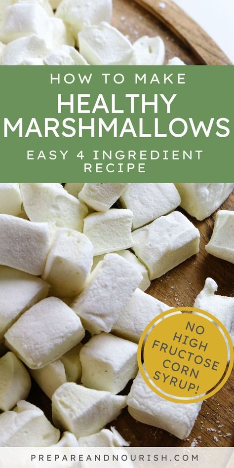 These easy homemade healthy marshmallows have no corn syrup and are made with just 3 simple ingredients. Sweetened with honey and thickened with protein-rich gelatin, this homemade marshmallow recipe offers the same nostalgic texture as store-bought marshmallows but with a wholesome and nourishing twist. You'll love these irresistibly soft and fluffy pillows of sweetness - perfect to top your hot cocoa or roast over a cozy fire. Homemade Healthy Treats, How Things Are Made, Marshmallow Recipe Without Gelatin, Made From Scratch Recipes, Everyday Desserts, Healthy Marshmallows, Homesteading Hacks, Fancy Deserts, Homemade Snacks Recipes