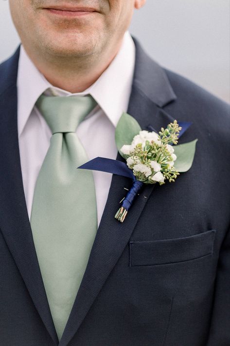 Sage Ties Groomsmen, Navy Suit With Sage Green Tie, Navy Suit Sage Green Tie, Black Suit Sage Tie, Navy Suit Sage Tie, Sage Tie Wedding, Black Suit With Sage Green Tie, Sage Green Prom Couple, Sage Green Ties Groomsmen