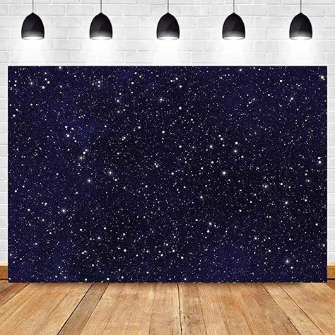 Starry Night Backdrop Diy, Star Night Decorations, Star Themed Photo Booth, Celestial Photo Backdrop, Space Backdrop Diy, Acotar Party, Starry Night Backdrop, Galaxy Backdrop, Galaxy Christmas