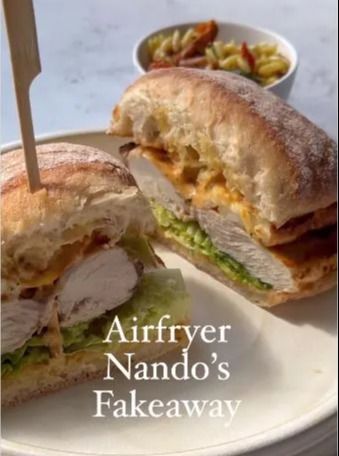 Chicken And Halloumi, Nando's Chicken, Crispy Chicken Burgers, Ciabatta Roll, Air Fryer Dinner Recipes, Bread Roll, Cooking For Two, Air Fryer Chicken, The Spot