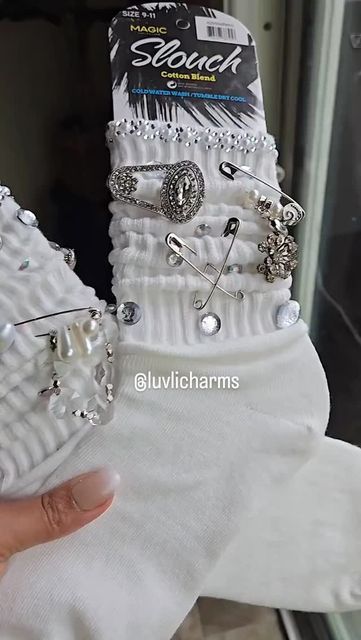 Junk Socks Diy, Junk Socks, Bling Socks, Crocs With Charms, Bling Crocs, Mom Essentials, Custom Sneakers Diy, Bling Sandals, Creative Creations