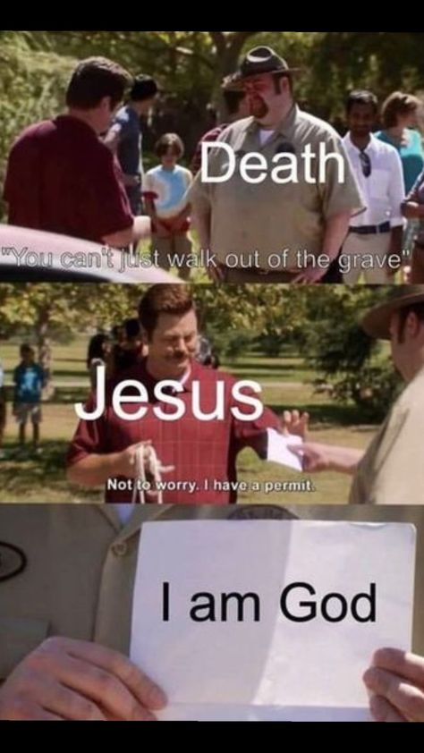 the best and most valid permit ever God Meme, Jesus Jokes, Bible Jokes, Funny Christian Jokes, Church Memes, Church Humor, Christian Cartoons, Catholic Memes, Jesus Memes