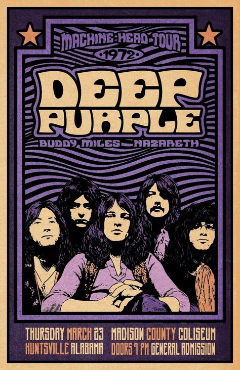 Purple Concert, Concert Signs, Rock Poster Art, Vintage Concert Posters, Rock Band Posters, Vintage Music Posters, Rock Vintage, Band Art, Concert Poster