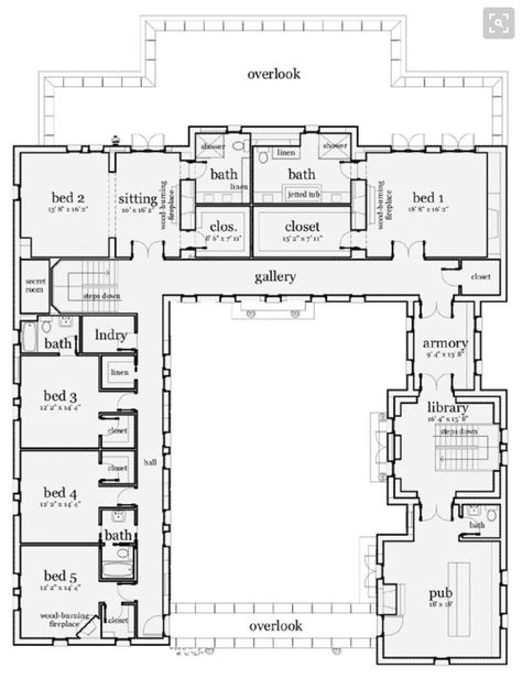 Scottish Manor House - 2nd floor Minecraft Blueprint, Castle House Plans, Castle Plans, Pelan Rumah, Small Castles, Castle Home, European House Plans, House Plans One Story, Barndominium Floor Plans