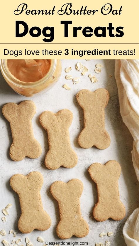 Dog Treats Homemade With Oats, Vegan Dog Treats Homemade Easy, Baked Peanut Butter Dog Treats, How To Make Homemade Dog Treats Easy, Dog Treats With Oats And Peanut Butter, Gluten Free Dog Biscuits, Baked Dog Treats Recipes Peanut Butter, Oat Dog Treats Homemade, Dash Dog Treat Recipes