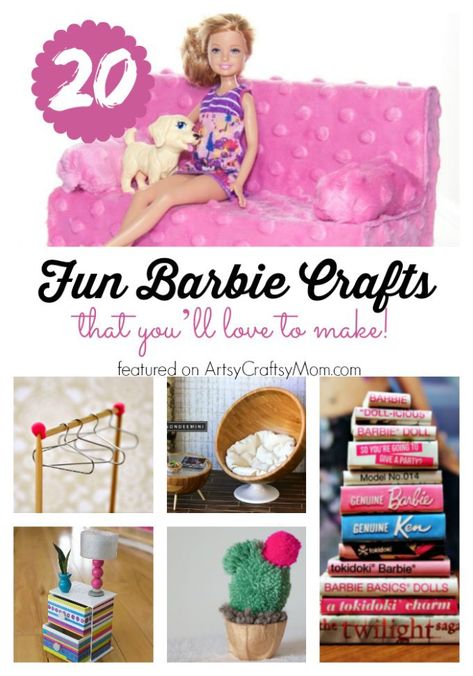 If you've got a Barbie doll or a Barbie lover at home, then you have got to check out these Amazing Barbie Crafts that are just too cute for words! Barbie Accessories Diy Free Printable, Barbie Hacks Diy, Diy Barbie Accessories, Diy Barbie Stuff, Diy Barbie Furniture Easy, Diy Doll Accessories, Barbie Diy Accessories, Barbie Crafts, Barbie House Furniture