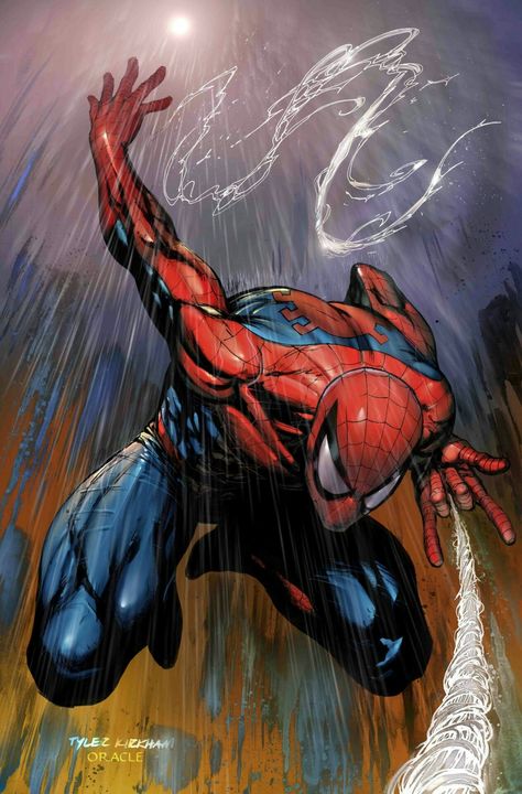 Marvel Comic Book Artwork • Spider-Man by Tyler Kirkham. Follow us for more awesome comic art, or check out our online store www.7ate9comics.com Cartoon Marvel Characters Art, Spiderman Comic Art, All Spiderman, Web Slinger, Comic Marvel, Image Spiderman, Hulk Comic, Ultimate Spider Man, Man Spider