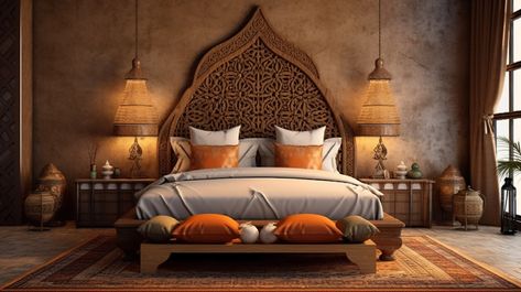 Arabian Bedroom Ideas, Arabian Nights Bedroom, Middle Eastern Interior Design, Arabian Bedroom, Dubai Bedroom, Opulent Bedroom, Bedroom Floor Plans, Desert Homes, Music Decor