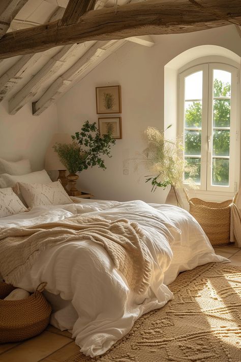 Spanish Aesthetic Bedroom, Mediterranean Bedroom Decor, Cream Bedrooms, Homes Interior Design, Bedroom Aesthetics, Summer Bedroom, Bedroom Suites, Modern Luxury Bedroom, Basement Bedroom