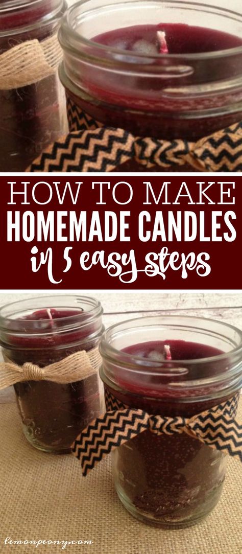 How to Make Homemade Candles in 5 Easy Steps! Make Homemade Candles, Homemade Candle Recipes, Expensive Candles, Diy Candles Homemade, Homemade Scented Candles, Making Candles Diy, Diy Candles Scented, Christmas Homemade, Cheap Gift