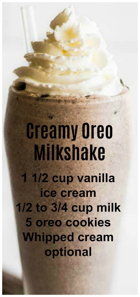 Ice Cream Smoothie Recipes, Ice Cream Milkshake, Resep Starbuck, Resep Smoothie, Oreo Milkshake, Smoothie Drink Recipes, Easy Smoothie Recipes, Coffee Drink Recipes, Easy Baking Recipes Desserts