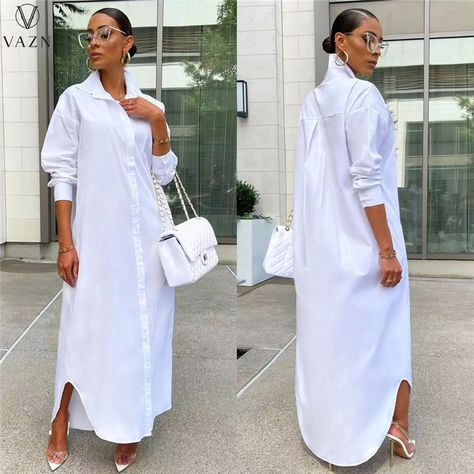 Full Sleeve Women, White Chiffon Shirt, Shirt Long Dress, 2025 Trends, Long Dresses Elegant, Summer Plans, White Chiffon, Straight Dress, Elegant Dresses Long