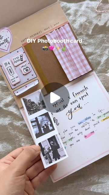 Nirali Shah on Instagram: "The cutest card ever!🥹💛🍃" Mini Polaroid Scrapbook Ideas, Cute Cards To Make For Your Best Friend, Diy Photo Birthday Cards, Quick Birthday Card Ideas, Photo Cards Diy Gift Ideas, Diary Ideas Creative With Photos, Birthday Card Ideas With Photos, Scrapbook Gift For Best Friend, Friends Photo Journal Ideas