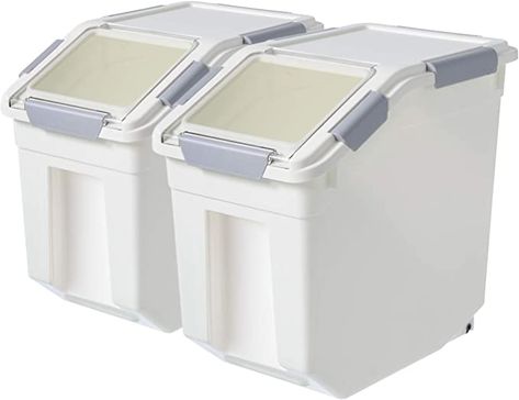 Amazon.com: LISM 2 Pack Dog Food Storage Container with Scoop,Large Airtight Pet Dog Food Bin,Container for Dog Treats Rice,Dog Cat Dry Food Bin,Baking Supplies,Flour,Rice,Kitchen Pantry Cereal(15 LB) : Pet Supplies Large Dog Food Storage, Dog Food Bin, Flour Storage, Flour Container, Rice Container, Pet Food Storage Container, Dog Food Storage Containers, Cereal Storage, Pet Food Storage