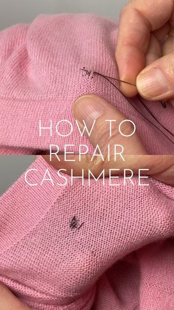 Fix Hole In Cashmere Sweater, How To Repair Moth Holes In Sweaters, Clothing Repair With Embroidery, How To Mend Hole In Cashmere, Repair Moth Holes Wool, Repair Wool Sweater, Visible Mending Cashmere Sweater, Sweater Repair Diy, Mend Hole In Knit Sweater