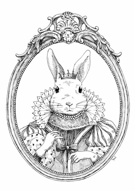 Alice In Wonderland Drawing, Wonderland Drawing, Alice In Wonderland Rabbit, Different Drawing Styles, Alice In Wonderland Drawings, Alice In Wonderland Illustrations, Bunny Fashion, Rabbit Collection, Pen Drawings