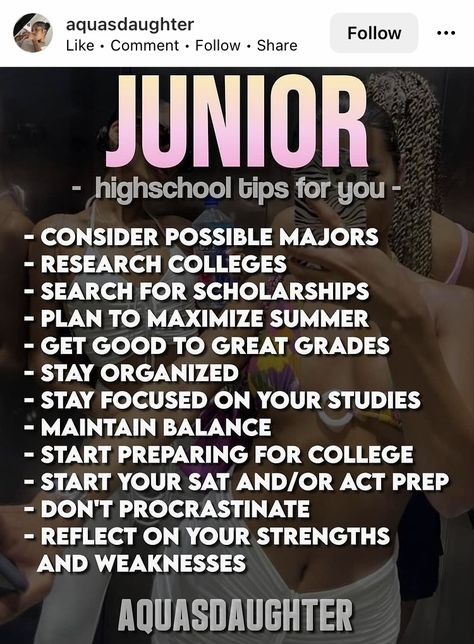 Junior Year Tips High Schools, Junior Year Advice, Jr Year Highschool Tips, Junior Year High School Advice, Jr Year Highschool, How To Graduate High School Early, Tips For Junior Year Of High School, Sophmore Year Tips, 11th Grade Tips High Schools