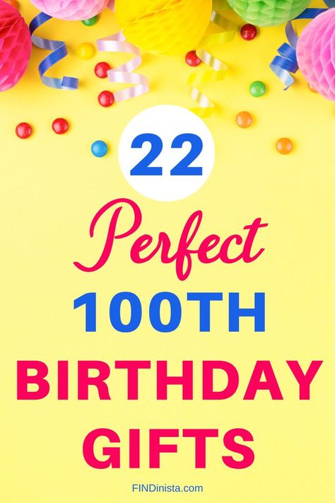 Looking for a fun 100th birthday gift?  Impress any man or woman who is turning 100 with one of these top picks! 100th Birthday Gifts, Gifts For 100 Year Old Birthday, 100th Birthday Gift Ideas, Creative Mom Gifts, Memorable Gift Ideas, Gift Ideas For Anyone, 100 Birthday Gifts, Great Grandma Gifts, Gift Guide For Him