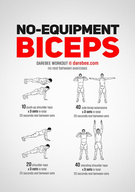 No-Equipment Biceps Workout Arm Workout Men No Equipment At Home, How To Get Bigger Arms No Equipment, Biceps Bodyweight Exercise, Body Weight Bicep Workout, Work Out Men At Home, Upper Chest Workout Men No Equipment, Arms No Equipment Workout, Bicep And Tricep Workout No Equipment, Back Bicep Workout Home