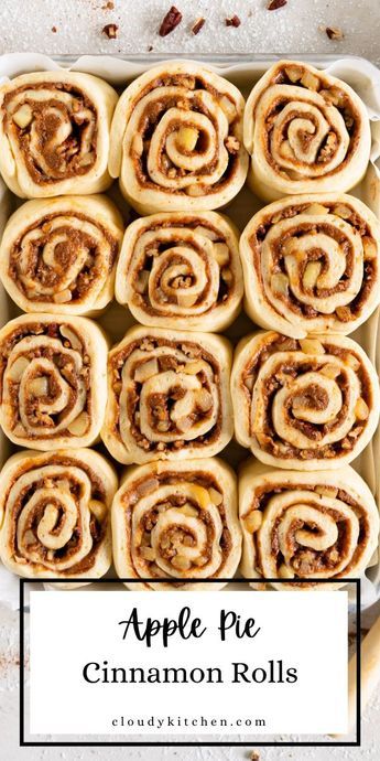 Apple Pie Cinnamon Rolls, Fall Baking Recipes, Cinnamon Recipes, Cinnamon Rolls Homemade, Apple Cinnamon, Fall Baking, Food Cakes, Apple Recipes, Yummy Food Dessert