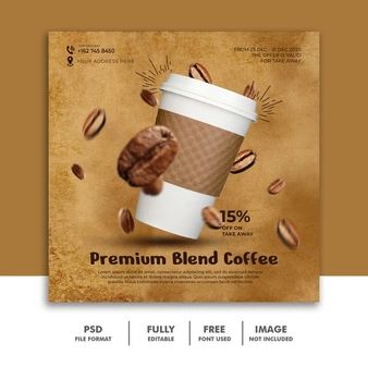 Cafe Social Media Posts, Coffee Social Media Design, Coffee Poster Design, Coffee Infographic, Tea Labels, Coffee Label, Instagram Banner, Coffee Instagram, Social Media Post Template