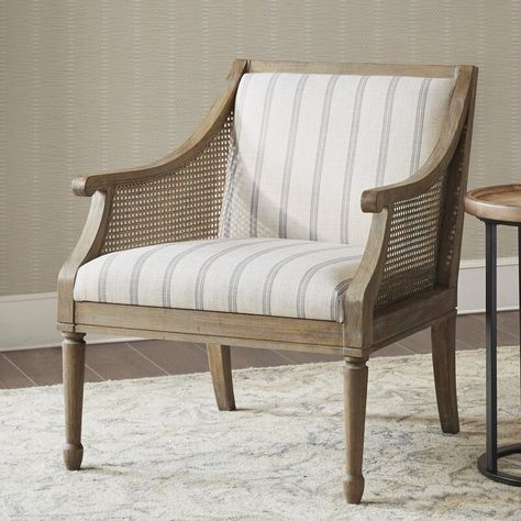 Martha Stewart Isla 27.5'' Wide Armchair & Reviews | Wayfair.ca Farmhouse Accent Chair, Accent Arm Chairs, Upholstered Arm Chair, Renovation Ideas, Farmhouse Living, Country Farmhouse, Wood Chair, Interior Ideas, Martha Stewart