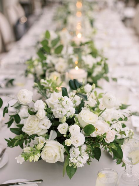 Lisianthus Wedding, Smilax Greenery, Floral Table Setting, Lisianthus Flowers, White Lisianthus, Led Dance, Pennsylvania Wedding, Star Of Bethlehem, Wedding Costs