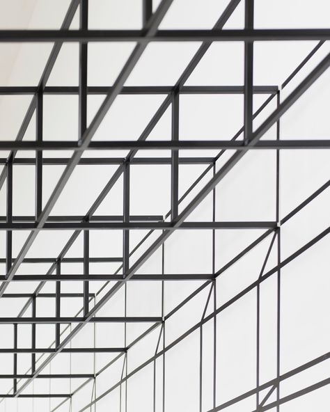 chicago architecture biennial johnston marklee grid is a grid is a grid is a grid MCA chicago designboom Johnston Marklee, Grid Architecture, Dieter Roth, Black Paintings, Ceiling Grid, Metal Grid, House Deco, Mood Images, Chicago Architecture