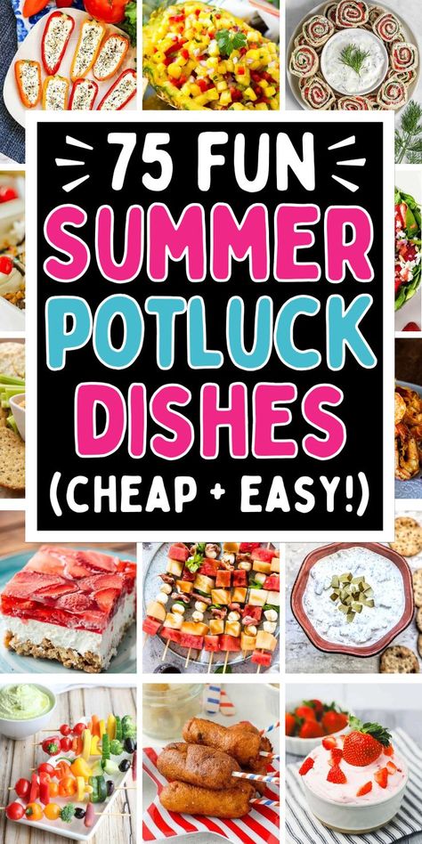 easy potluck dishes crowd pleasers parties Dish To Take To A Party, Summer Lunches For A Crowd, Easy Dish For A Crowd, Cookout Potluck Ideas, Easy Recipe For Potluck, Easy Passing Dishes, Summer Carry In Dishes, Best Summer Potluck Dishes, Team Potluck Ideas