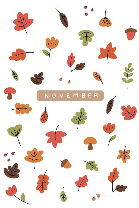 Nov Bullet Journal, November Journal Cover, November Widget, November Planner, Happy Thanksgiving Wallpaper, Australia Wallpaper, Autumn Doodles, Holiday Iphone Wallpaper, Calendar Themes