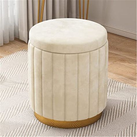 Simple Girls Bedroom, Skjulte Rum, Velvet Stool, Luxury Storage, Makeup Stool, Dressing Stool, Metal Stool, Storage Stool, Round Stool