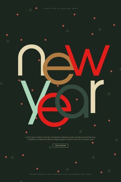 New Years Eve Design Graphic, Minimal Christmas Graphic Design, Happy New Year 2024 Cards, New Year Cards 2024, Happy New Year Design Poster, New Years Social Media Post, New Years Invite, New Year Email Design, New Year Card 2024