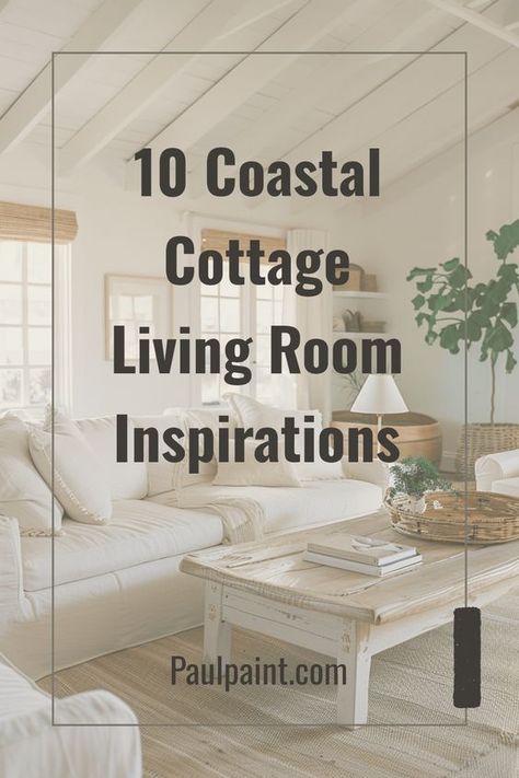 Looking to transform your living space into a blissful coastal retreat? Check out these 10 coastal cottage living room ideas that will bring a fresh, breezy vibe to your home. From light palettes to nautical decor, you'll find plenty of inspiration here. Create a relaxing getaway right in your own living room with soothing colors, mixing textures, and the perfect beachy accents. Get started on making your coastal dreams come true and turn your space into a tranquil haven you'll love relaxing in. Modern Beach Cottage Living Room, Coastal Living Room Tables, Classic Coastal Living Room, Warm Coastal Living Room, Small Cottage Living Room Ideas, Beach Theme Living Room Coastal Style, Beachy Living Room Ideas, Small Cottage Living Room, Coastal Casual Living Room