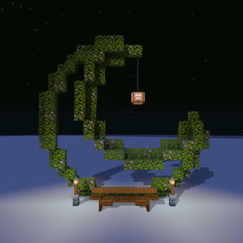 Enchanting Area Minecraft Design, Moon Pond Minecraft, Minecraft Amphitheater, Small Waterfall Minecraft, Minecraft Floating Lights, Moon Minecraft House, Heart Lake Minecraft, Moon Lake Minecraft, Star Banner Minecraft