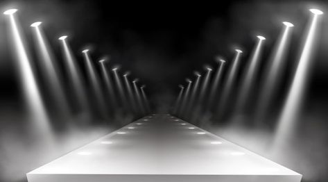 Runway Stage Background, Runway Background, Runway Lights, Grey Gradient Background, Red Carpet Awards, White Beams, Stage Background, Conference Hall, Stage Lights