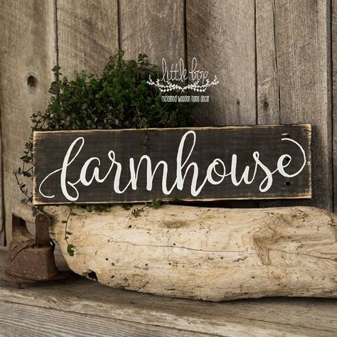 Script Farmhouse Sign-3 sizes available-15 color combinations (Background/Font Color). Measures approximately: 20x5.5x1 with wire hanger on back 32x7.5x1 with wire hanger on back 40x11.25x1 with wire hanger on back This beautiful sign will look great anywhere in your home! It can hang on a door o Small Wood Signs, Shabby Chic Signs, Farmhouse Decor Kitchen, Farm Signs, Shabby Chic Farmhouse, Farmhouse Decoration, Wire Hanger, Farmhouse Sign, Home Decor Signs