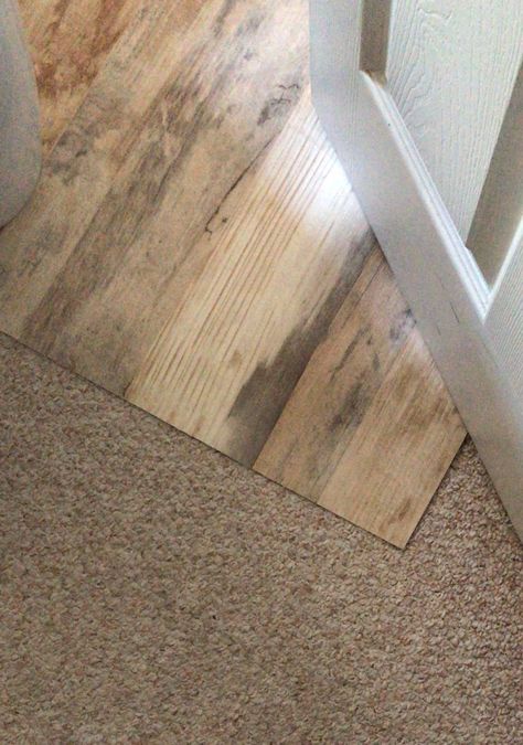 TEMPORARY WOOD FLOOR FOR RENTERS — Really Pretty Good Fake Wood Tile Flooring, Vinyl Flooring Over Carpet, Temporary Flooring Over Carpet, Rental Floor Makeover, Renter Friendly Temporary Wall, Removable Flooring For Renters, Contact Paper Flooring, Cheapest Flooring Ideas, How To Cover Carpet In A Rental