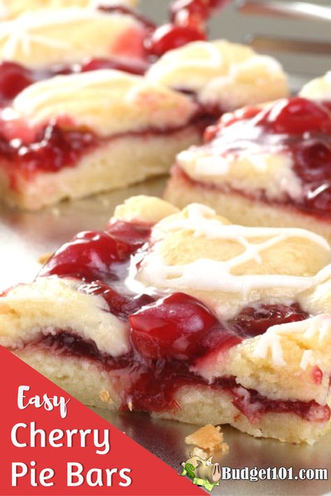 New Desserts Trends, Camping Desserts For A Crowd, Desserts To Go, Pan Bars, Cherry Pie Bars Recipe, Cherry Pie Filling Recipes, Cherry Pie Bars, Bar Desserts, Dessert Halloween