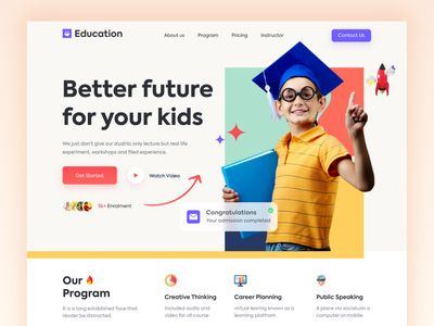 Education Platform Design, Kids Website Design Inspiration, Educational Websites Design, E Learning Design Ideas, Education Website Design Inspiration, E Learning Website Design, Online Course Website Design, Kids Website Design, Website For School