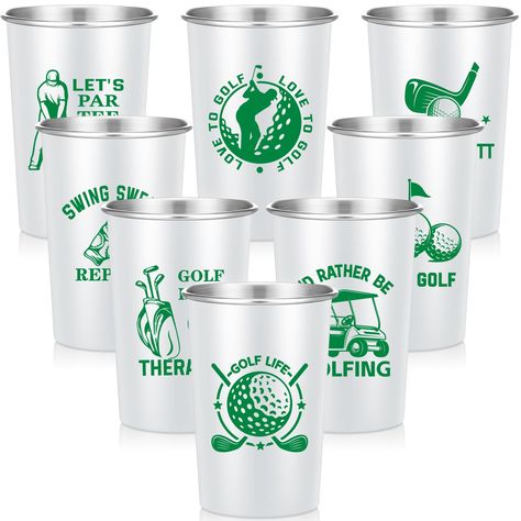 PRICES MAY VARY. Multifunctional Stainless Steel Drinking Glasses: these golf inspired tumblers offer the nice blend of style and functionality; Each tumbler measures 3.1 x 2.4 x 4.3 inches/ 8 x 6 x 11 cm, an ideal size for any refreshing beverage; The package includes 8 distinct styles depicting different golf elements, adding a distinctive touch to your drinking experience; For golf enthusiasts, these tumblers are more than just stainless steel drinking glasses; They represent a way of life Ex Funny Golf Gifts, Funny Golf, Metal Cups, Serving Drinks, Golf Humor, Golf Gifts, A Way Of Life, Drinking Glasses, Refreshing Drinks