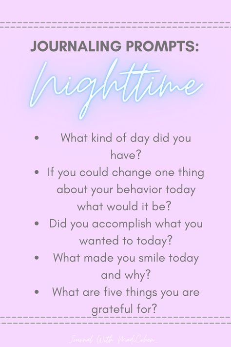 The last addition of journaling prompts for the day is nighttime. Take some time to wind down before you go to sleep to reflect on these prompts. If you have noticed, I ended each guide with a gratitude prompt. I did this because I believe gratitude is the more important thing. Use my FREE guide to aid your bullet journal experience. Follow for more inspiration, tips, and guides! #bulletjournaling #freeguide #journalingprompts Reflection Of The Day, Journal Before Sleep, Journal Prompts Before Sleep, Journal Prompts For Sleep, Journaling Before Sleep, What To Write In A Daily Journal, Gratitude Before Sleep, End Of Night Journal Prompts, Manifestation Journal Prompts Night