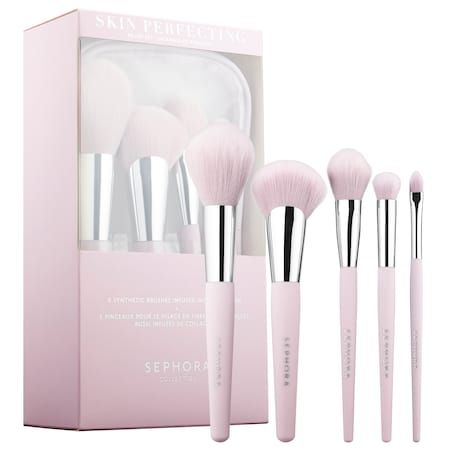 Pink Brush Set, Face Application, Pink Brush, Simple Everyday Makeup, Best Makeup Brushes, Eyelash Brush, Sephora Beauty, Healthy Glowing Skin, Eyeliner Brush