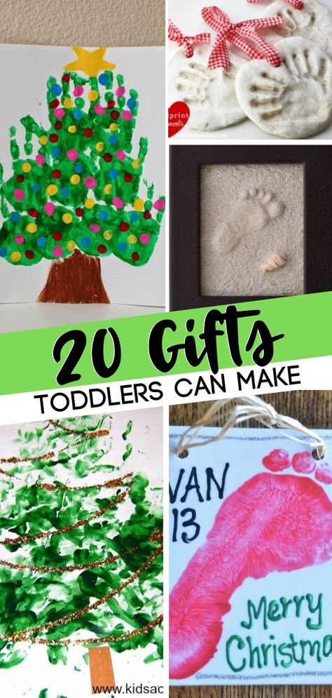 Christmas gift ideas toddlers can make with a little help! These cute DIYs are the perfect gifts to grandparents! They are the perfect Christmas crafts for kids that you will both enjoy making! Save this parenting tip for later! Toddler Gift To Grandparents Christmas, Toddler Gift To Parents Christmas, Christmas Craft For Grandparents From Kids, Parent Gift From Toddler, Christmas Craft Gifts For Grandparents, Toddler Crafts For Christmas Gifts, Xmas Kids Crafts Gift Ideas, Christmas Craft Grandparents, Christmas Craft Toddler Gift