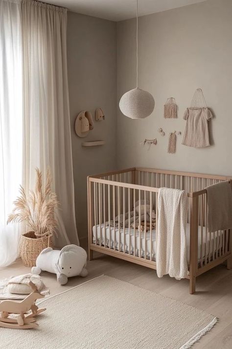 "Elevate your nursery with the simplicity and elegance of Scandinavian design! 🌿🍼 Perfect for creating a cozy, modern, and functional space for your baby. 🌟✨ #ScandiNursery #MinimalistDecor #BabyRoomIdeas" Norwegian Nursery, Nursery Japandi, Swedish Nursery, Beige Baby Nursery, Nursery Natural Wood, Beige Baby Room, Organic Modern Nursery, Scandinavian Baby Room, Neutral Baby Room