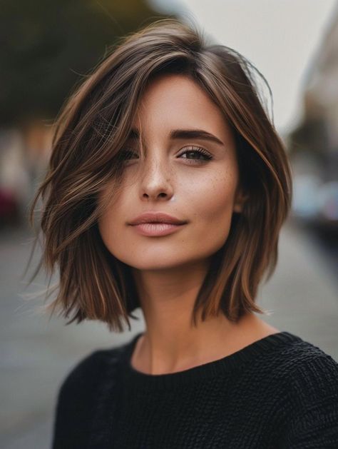 Trendy 2024 Short to Medium Haircuts for Women with Bangs and Layers Women's Short Hairstyle, Fall Hair Trends 2024 Short, Short Haircuts For Women Shoulder Length, Layer Cut For Short Hair Shoulder Length, Short Hair Bobs 2024, Short Hair Fall 2024, Woman Haircut 2024, Haïr Cut Short Hair, Medium Womens Haircuts