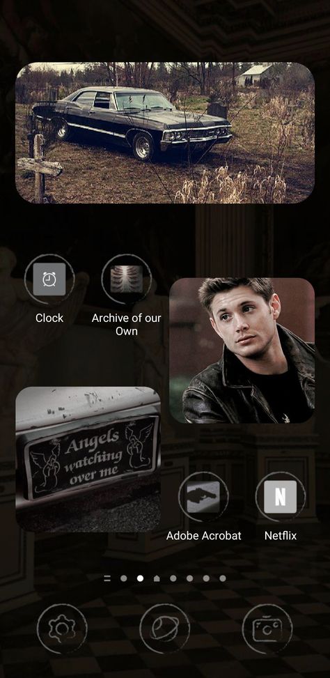 Dean and cas supernatural phone theme destiel dean winchester wallpaper Supernatural Phone Theme, Supernatural Home Screen, Dean Aesthetic, Supernatural Aesthetic, Supernatural Theme, Screen Aesthetic, Phone Layout, Phone Theme, Profile Pics