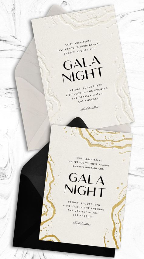 Elegant Gala Night Invitation Template to send online Gala Night Invitation, Gala Night, Fancy Event, Stone Texture, Dinner Party, Invitation Template, Auction, Texture, Stone