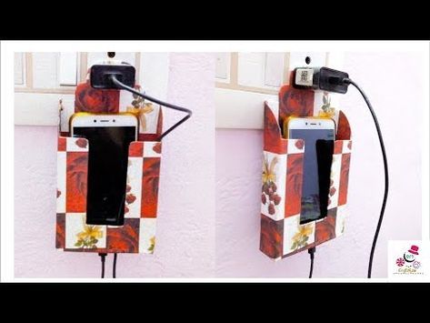 Mobile Charger Holder Diy, Charger Holder Diy, Mobile Charger Holder, Diy Chargers, Make Mobile, Mobile Charging, Charger Holder, Mobile Stand, Mobile Charger