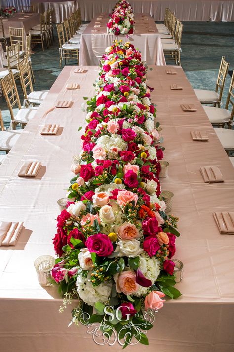 Estate Table Centerpieces. Floral Table Runner. ------------------ #decorbysuhaaggarden #suhaaggarden #stylingwithjilna #candlecenterpieces #centerpieces #decorativecenterpieces #tabledecor #estatetable #luxurytable #tableaccessories #luxurywedding #indianwedding #southasianwedding #weddingsutra #shaadisaga #celebritywedding #receptiondecor #riverofcandle #floatingcandles #photobooth #weddingphotography #weddingphotographers #suspendedfoliage #floraltablerunner #tablerunner #floridaweddings Floral Table Arrangements, Forest Quinceanera, Enchanted Forest Quinceanera Theme, Enchanted Forest Quinceanera, Long Table Centerpieces, Quinceanera Theme, Centerpieces Floral, Enchanted Garden Wedding, Quinceanera Themes